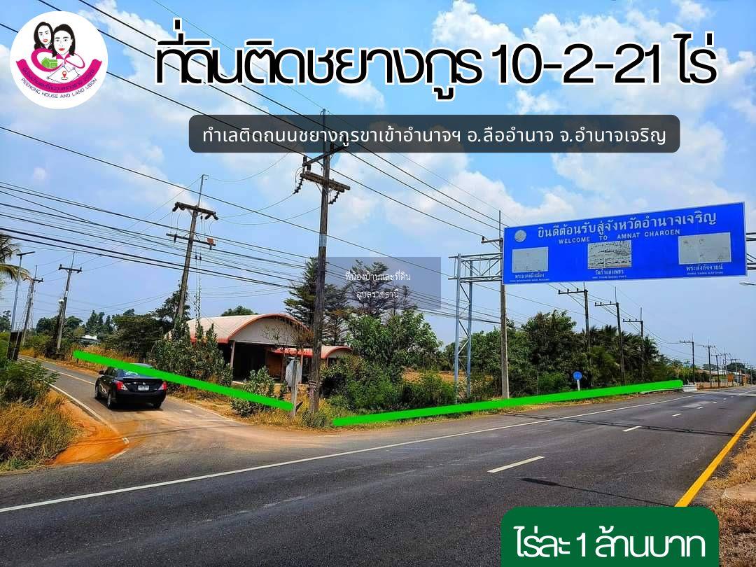 ขายที่ดินทำเลทอง ติดถนนชยางกูรขาเข้าอำนาจเจริญ 🚩อ.ลืออำนาจ จ.อำนาจเจริญ