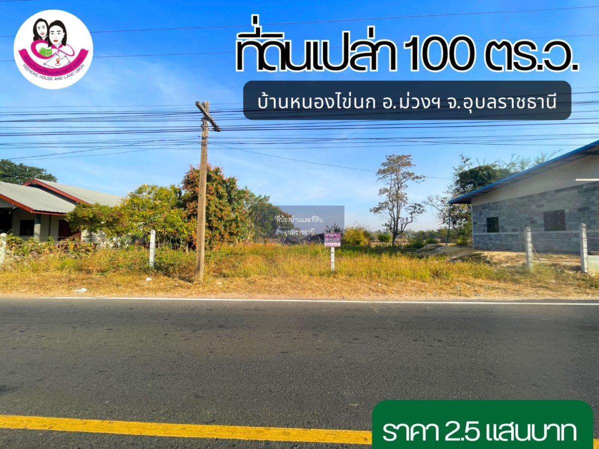 ที่ดินเปล่า ห่างจากถนนชยางกูร 4เลน อุบล-อำนาจ เพียง450เมตร