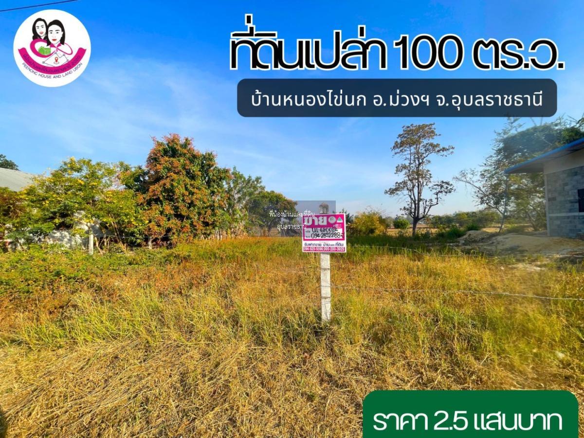 ที่ดินเปล่า ห่างจากถนนชยางกูร 4เลน อุบล-อำนาจ เพียง450เมตร