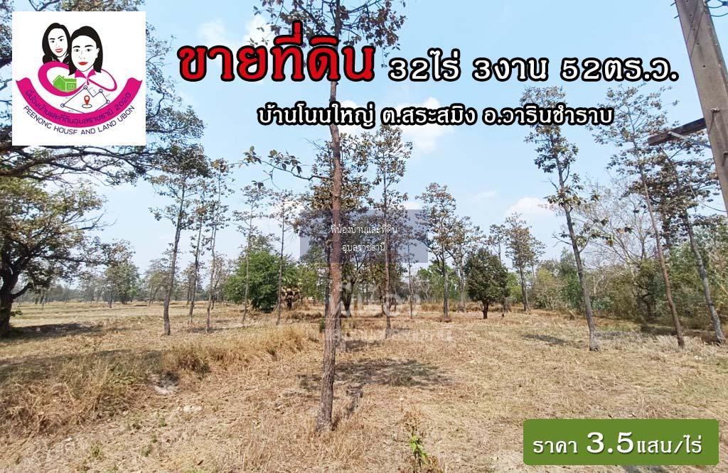 ขายที่ดินเปล่าไร่นา-บ้านโนนใหญ่ ต.สระสมิง อ.วารินฯ