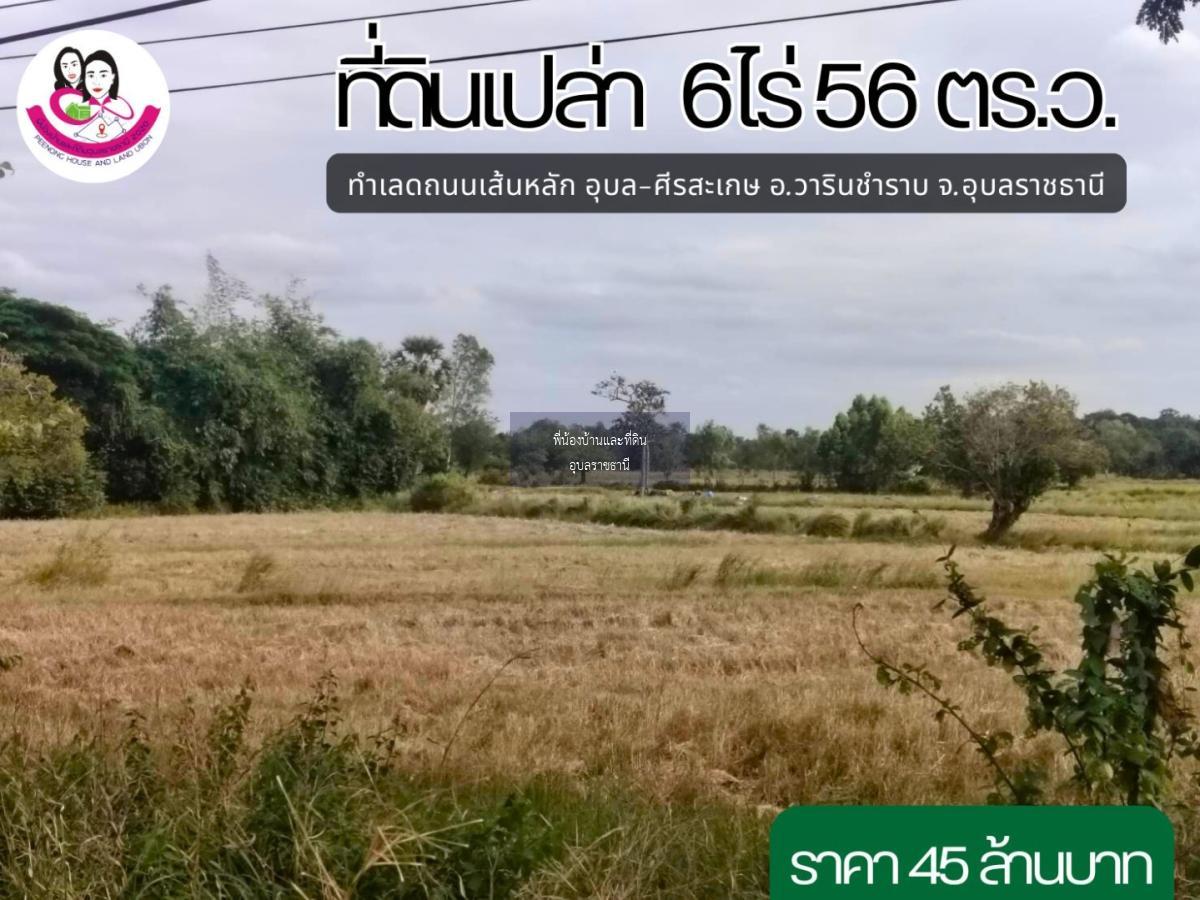 ขายที่ดินเปล่าติดถนนเส้นหลัก อุบล-ศีรสะเกษ 