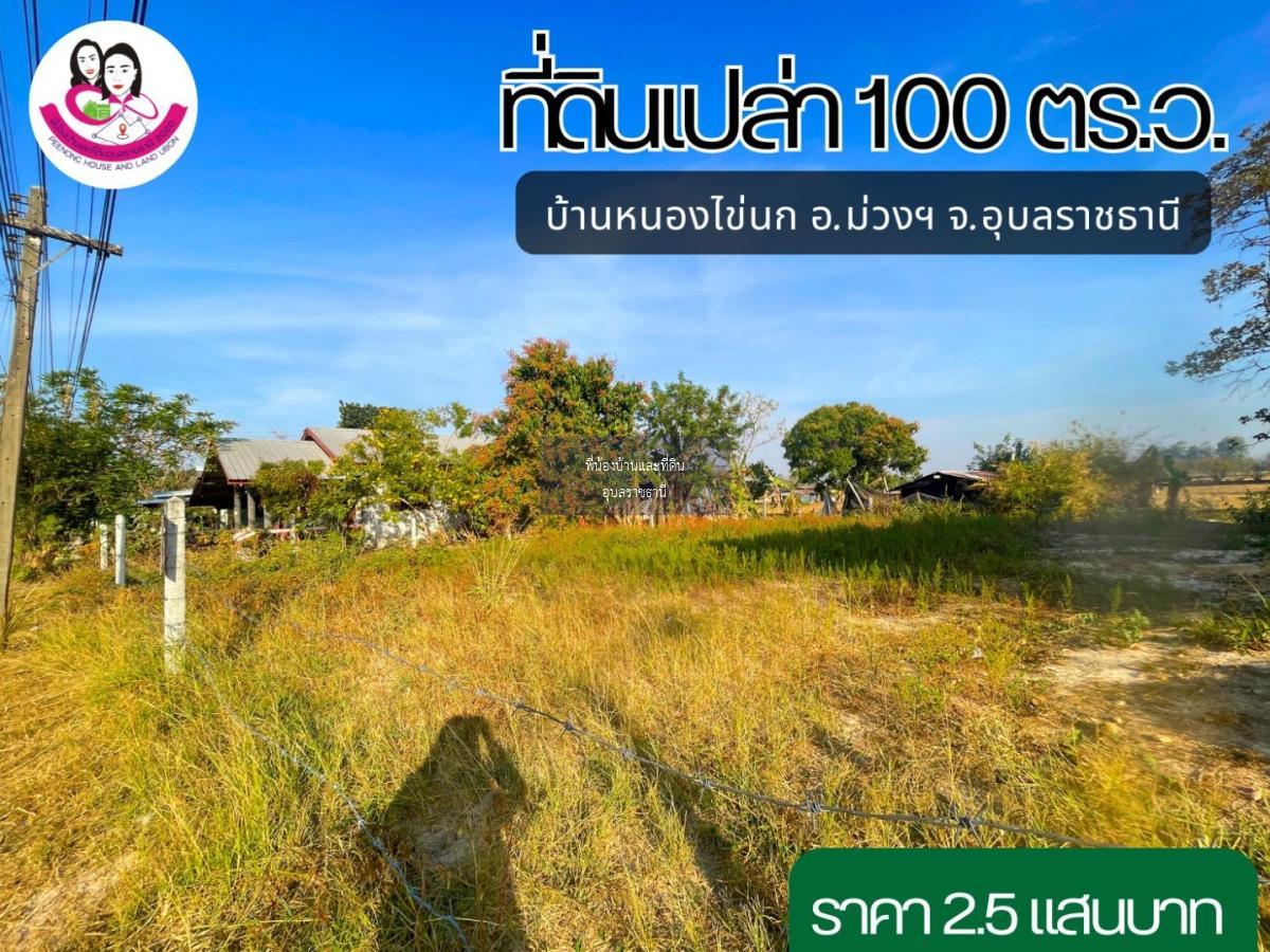 ที่ดินเปล่า ห่างจากถนนชยางกูร 4เลน อุบล-อำนาจ เพียง450เมตร