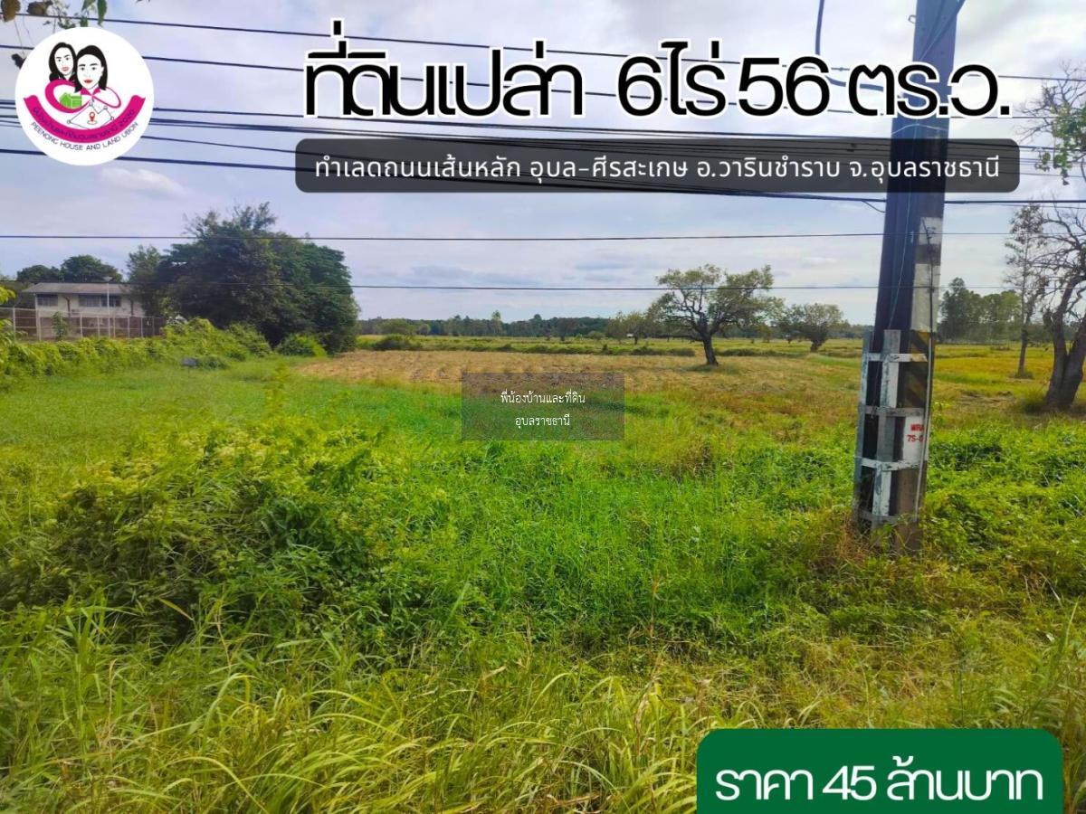 ขายที่ดินเปล่าติดถนนเส้นหลัก อุบล-ศีรสะเกษ 