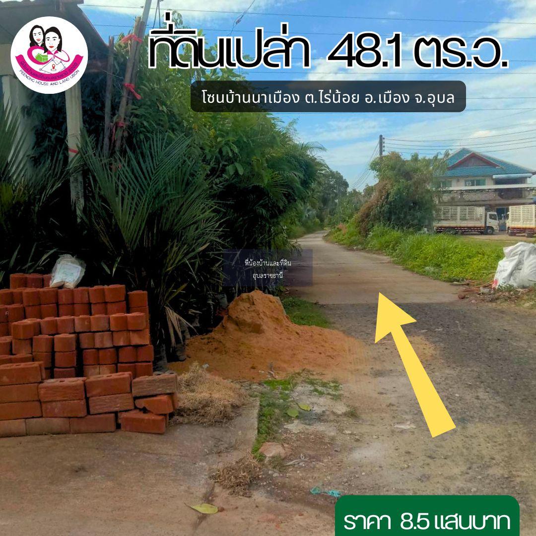 ขายที่ดินเปล่า พิกัดบ้านนาเมือง ตำบลไร่น้อย อำเภอเมือง จังหวัดอุบล