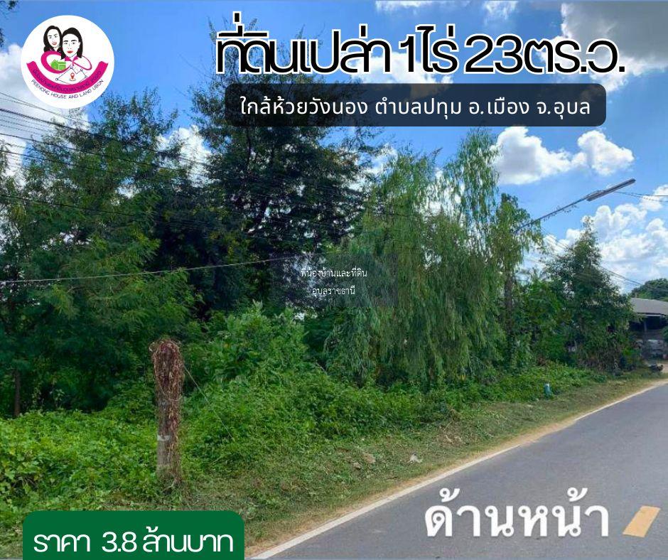 ขายที่ดินเปล่า ใกล้ห้วยวังนอง (ใกล้ตัวเมือง) 📍 ที่ตั้ง ต.ปทุม อ.เมือง จ.อุบลราชธานี