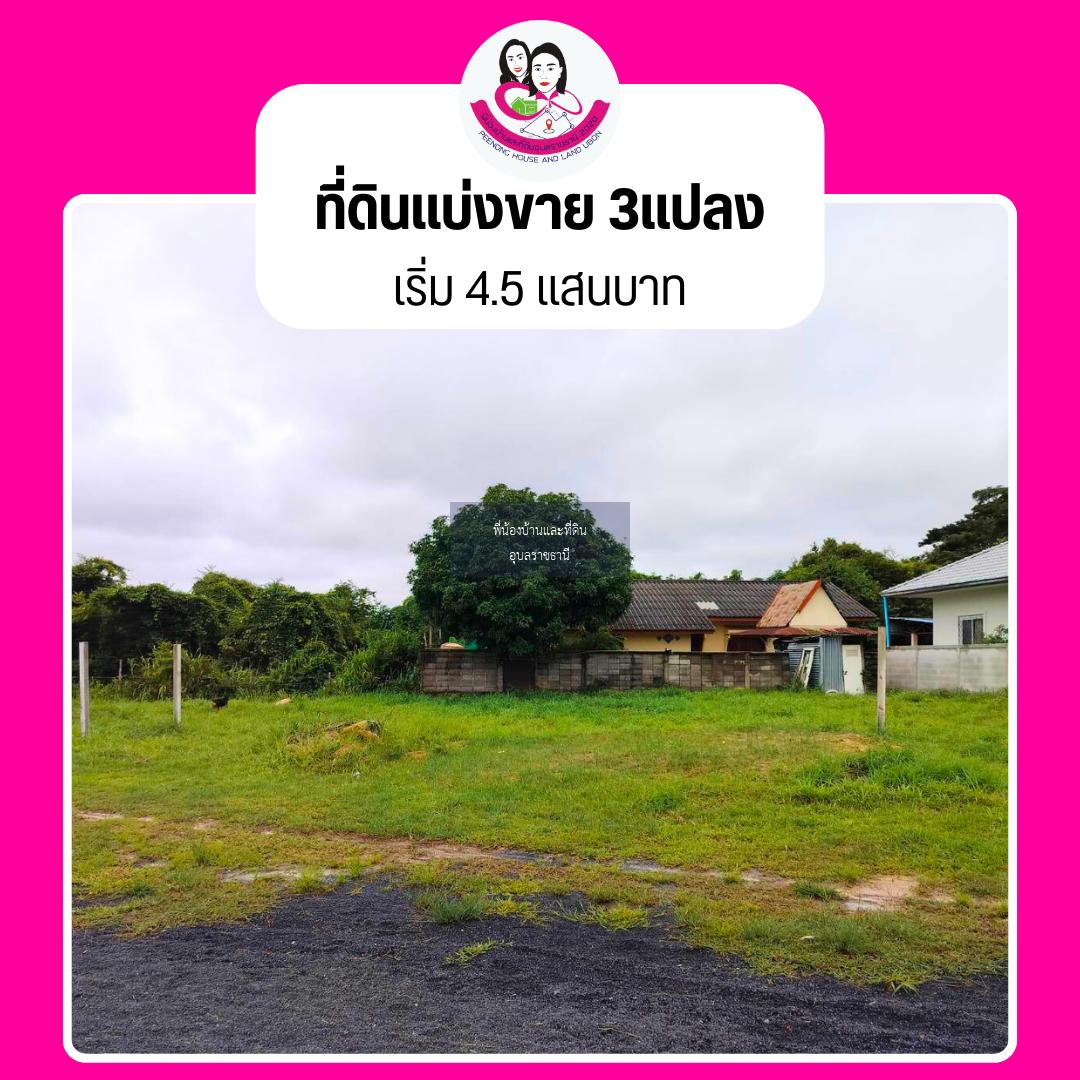 ที่ดินเปล่าแบ่งขาย 3แปลง เหมาะสร้างบ้านพักอาศัย ใกล้ตลาดสันติสุข2