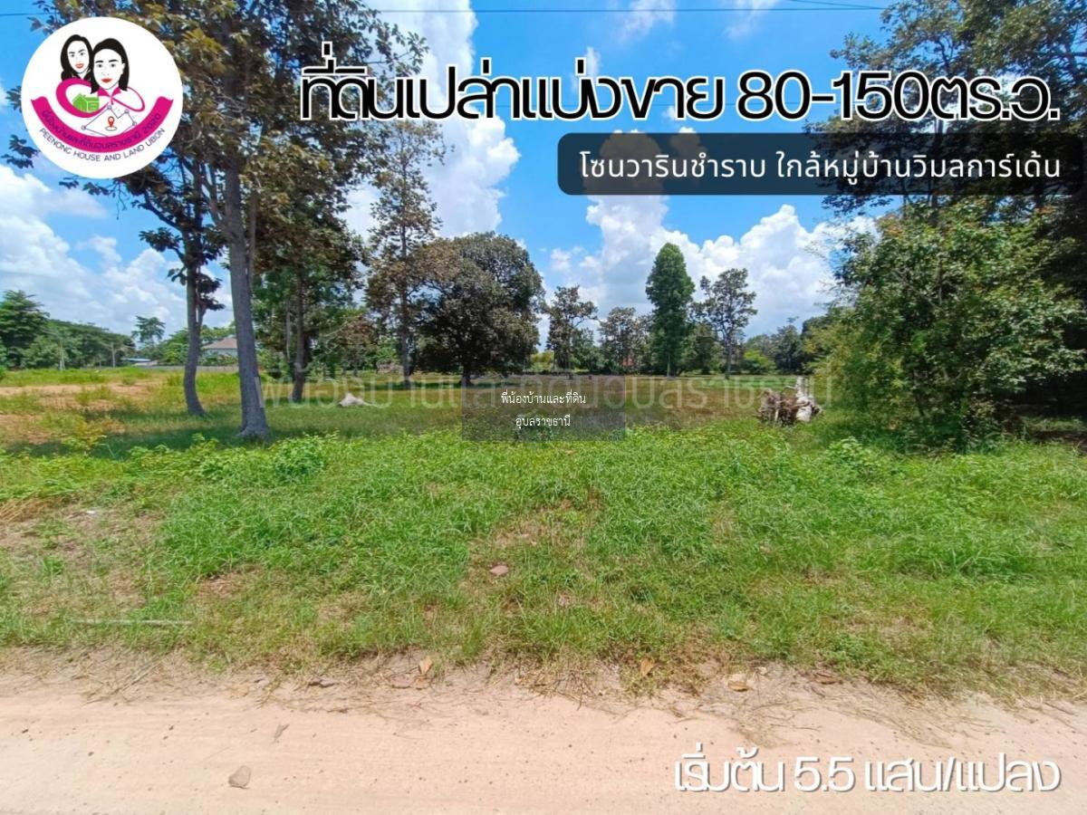 ที่ดินเปล่าแบ่งขาย 3 แปลง หลังหมู่บ้านวิมลการ์เด้น ต.แสนสุข อ.วารินชำราบ จ.อุบลราชธานี