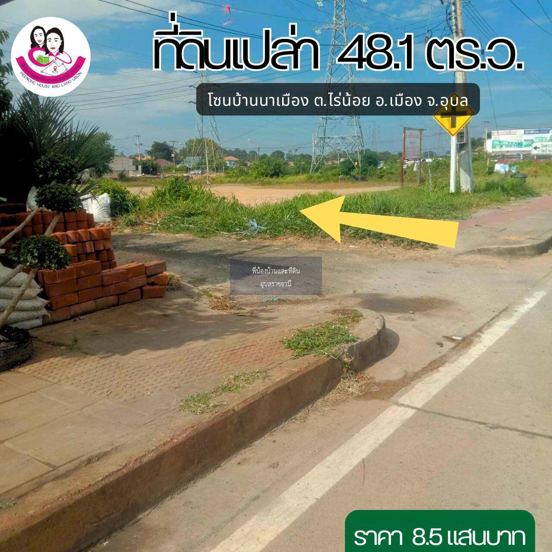 ขายที่ดินเปล่า พิกัดบ้านนาเมือง ตำบลไร่น้อย อำเภอเมือง จังหวัดอุบล